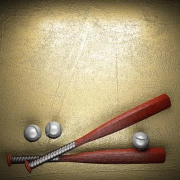 Baseball and golden wall background Stock Illustration