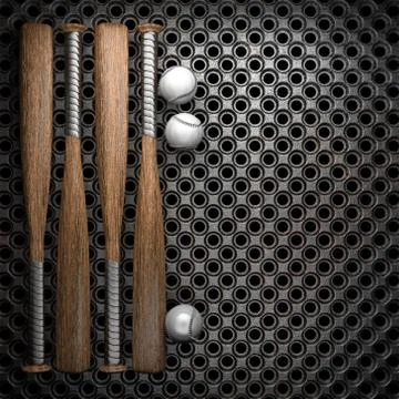 Baseball and metal wall background Stock-Illustration