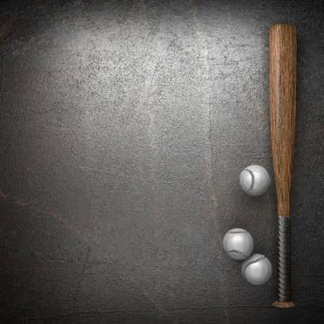 Baseball and metal wall background Stock-Illustration