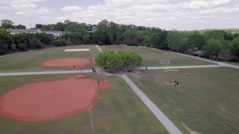 Baseball and Soccer Fields in a Beautiful Park Stock Footage 292918512