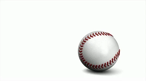 Baseball animation, ball over white. Stock Footage 11935492