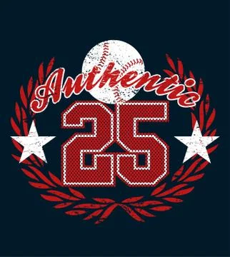 Baseball authentic jersey distressed print Stock Illustration
