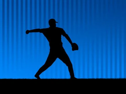 Baseball background blue 2 Stock Illustration