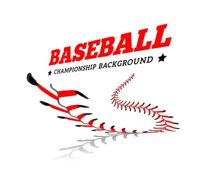 Baseball background. Lace from a baseball on a white. Vector Stock Illustration