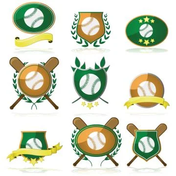 Baseball badges Stock Illustration
