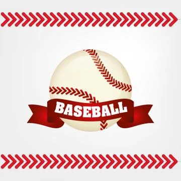 Baseball bal ribbon Illustrazione stock