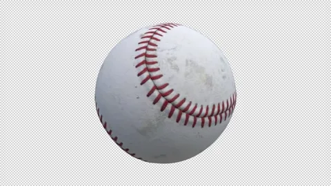Baseball ball - 3d render looped with alpha channel. 스톡 동영상 333259068