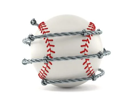 Baseball ball with barbed wire Stock Illustration