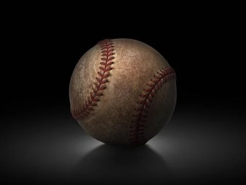 Baseball ball on black background Stock Photos