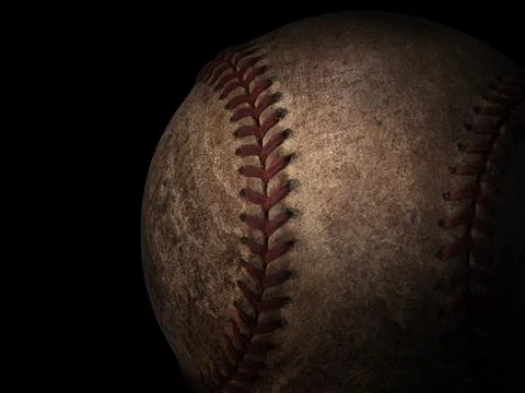Baseball ball on black background Stock Photos