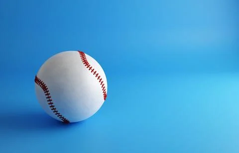 Baseball ball on blue background Illustrazione stock