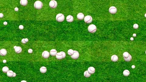 Baseball Ball Bounce Background (on grass) LOOP-TILE. This footage is Stock Footage 249804204
