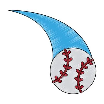Baseball ball cartoon scribble Stock Illustration