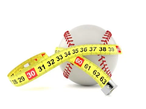 Baseball ball with centimeter Stock Illustration