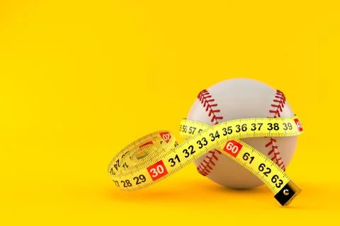 Baseball ball with centimeter Stock Illustration