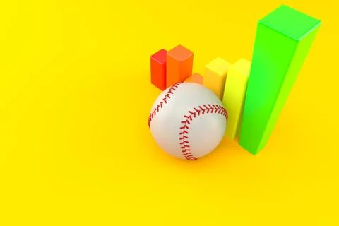 Baseball ball with chart Stock Illustration