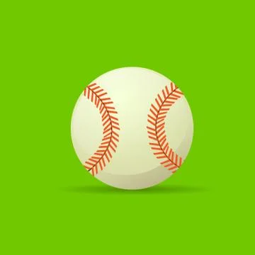 Baseball ball color icon flat vector Stock Illustration