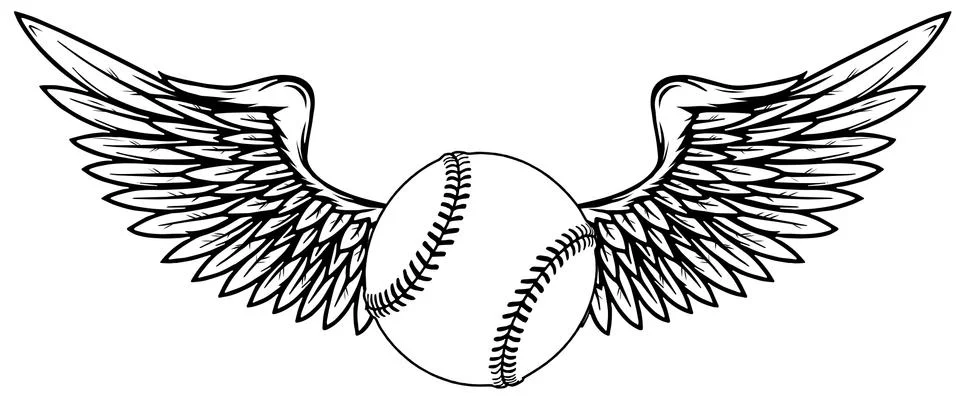 Baseball Ball Design Element Vector Drawing ilustration Stock Illustration