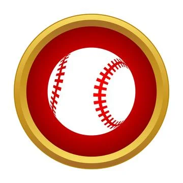 Baseball ball finding place in round icon Stock Illustration