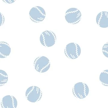 Baseball ball glyph vector seamless pattern Stockillustratie