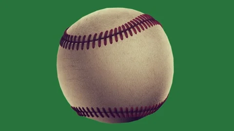 A baseball ball on green screen and figure design colorful cartoonish frame Stock Footage 337340644
