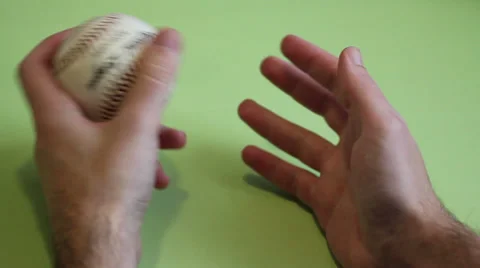 Baseball Ball In Her Hands Stock-Footage 32548275