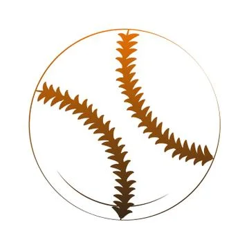 Baseball ball isolated orange lines Stock Illustration