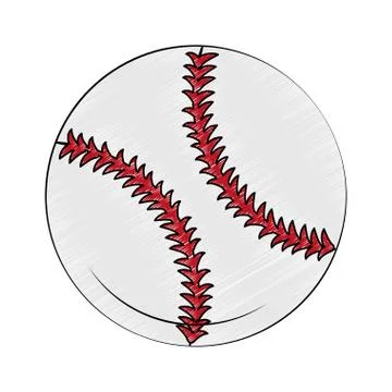 Baseball ball isolated scribble Illustrazione stock