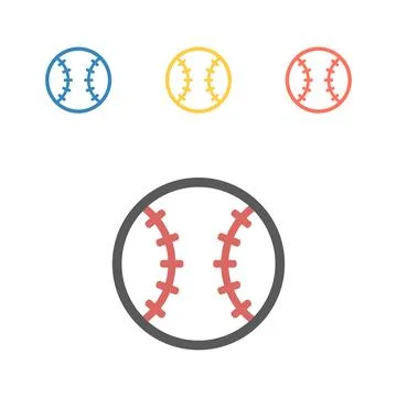 Baseball ball line icon. Vector sport signs for web graphics. Illustrazione stock