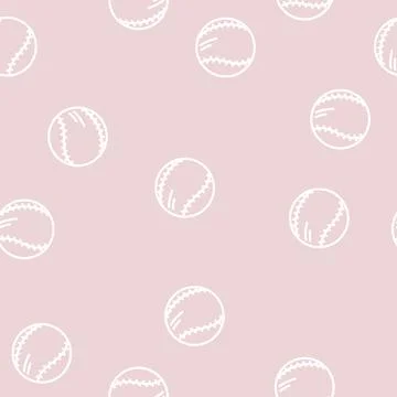 Baseball ball line vector seamless pattern Stockillustratie