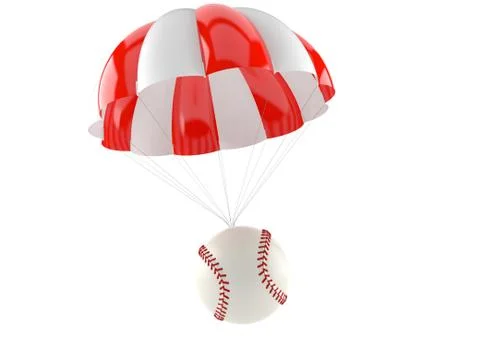 Baseball ball with parachute Stock Illustration