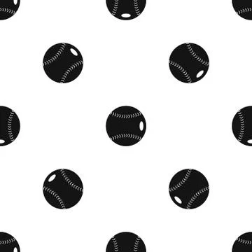Baseball ball pattern seamless black Stock Illustration