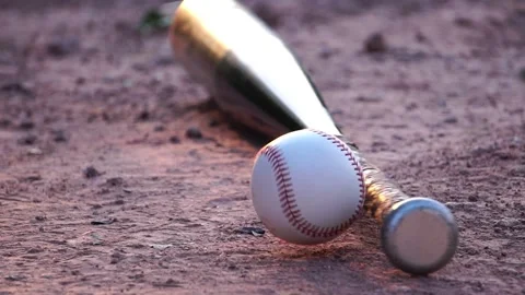 Baseball ball with the practice of a male baseball player Stock Footage 154984485