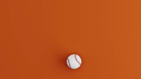 Baseball Ball Rolling in Circular Loop on Brown Background. 3D Render Animation. 動画素材 339275873
