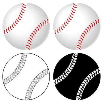 Baseball ball set Stock Illustration