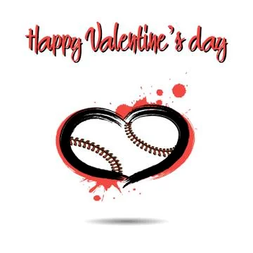 Baseball ball shaped as a heart Illustrazione stock