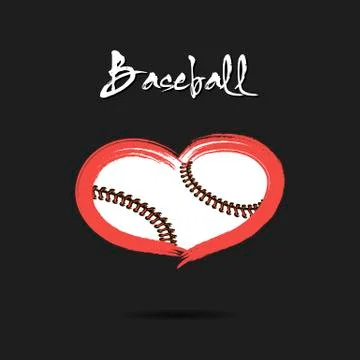 Baseball ball shaped as a heart Stock Illustration