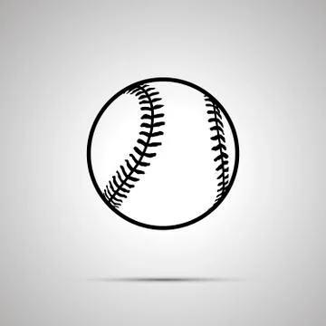 Baseball ball simple black icon Stock Illustration