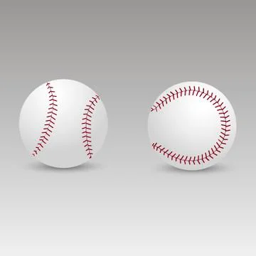 Baseball ball with soft shadow. Vector. Stock Illustration
