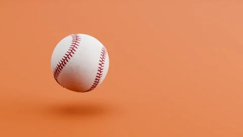 Baseball Ball Spinning and Floating on Brown Background. Loop Animation Video stock 335511961