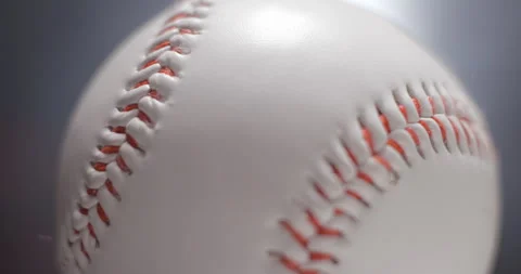Baseball ball in studio close-up, macro, with smoke 4K, slow-motion Stock Footage 246430575