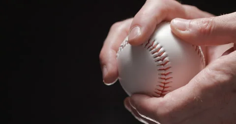 Baseball ball in studio close-up, macro, with smoke 4K, slow-motion Stock Footage 246430595