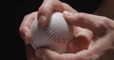 Baseball ball in studio close-up, macro, with smoke 4K, slow-motion Stock Footage 246430848