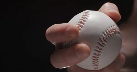Baseball ball in studio close-up, macro, with smoke 4K, slow-motion Stock-Footage 246430888