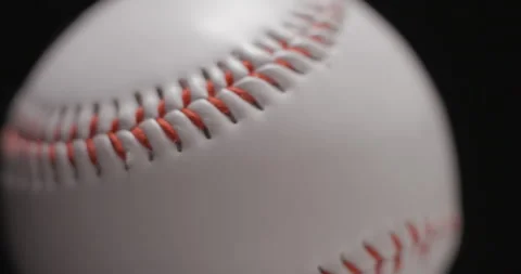 Baseball ball in studio close-up, macro, with smoke 4K, slow-motion Stock Footage 246431019