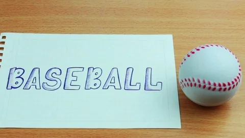 Baseball ball with a text Stock Footage 76925156