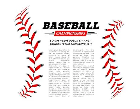 Baseball ball text frame on white background. Stock Illustration