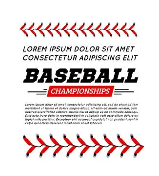 Baseball ball text frame on white background. Stock Illustration