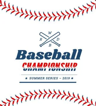 Baseball ball text frame on white background. Stock Illustration