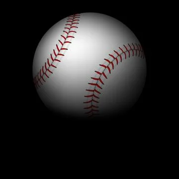 Baseball Ball Vector Illustration on Black Background. Realistic Baseball Icon イラスト素材